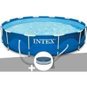 Kit piscine tubulaire Intex Metal Frame ronde 3,66 x 0,76 m + Bâche de protection