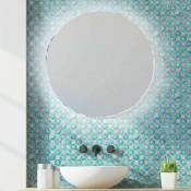 Miroir de salle de bains circulaire de 80 cm rtro-clair