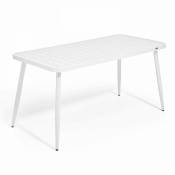Oviala - Table de jardin en aluminium blanc - Blanc