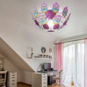 Plafonnier design pour salle de jeux pour enfants, spot lumineux, motifs animaux, hiboux, Eglo 95637
