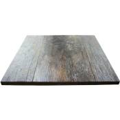 Plancher de table 70x70 cm pour les bars et restaurants dans le ciment en bois zahara