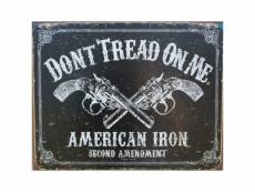 "plaque flingues colt noir don't tread on me american iron"