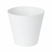 Pot rond métal strié blanc pour pot de 24 cm