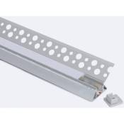 Profilé Aluminium Intégration dans Plâtre/Placo pour Angle Intérieur Ruban led jusqu'à 9 mm 2 m