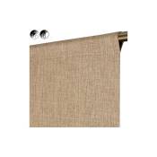 Rideaudiscount - Vitrage Occultant Thermique 90 x 210 cm Passe Tringle Chambray Taupe - Taupe