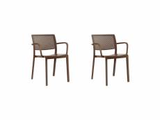 Set 2 fauteuil trama - resol - marron - fibre de verre, polypropylène 570x540x800mm