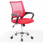 Svita - Chaise de bureau Enfants Adolescents Chaise pivotante Tissu Chaise de bureau rouge