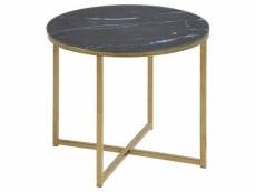 Table d’appoint ronde en verre et métal - noir