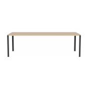 Table en chêne massif huilé pigmenté blanc et acier laqué noir 90 x 240 cm Link - Bol