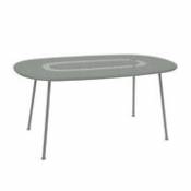 Table ovale Lorette / 160 x 90 cm - Métal perforé - Fermob gris en métal
