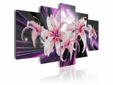Tableau fleurs violet inspiration taille 100 x 50 cm PD11015-100-50