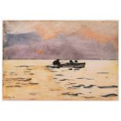 Tableau impression sur toile Rowing Home Winslow Homer 50x70cm