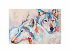 Tableau sur toile peinture de loups 65x97 cm 635459