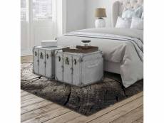 Tapis design et moderne 135x200 cm rectangulaire wild oak marron salon adapté au chauffage par le sol