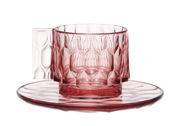 Tasse à café Jellies Family / Set tasse + soucoupe - Kartell rose en plastique
