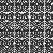 Tissu imprimé fleurs octogonales - Noir - 1,4 m