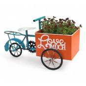 Vélo à fleurs pour jardin en métal, vélo debout