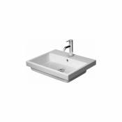 Vero Air lavabo à encastrer 55x45,5cm, avec trop-plein, avec table de robinetterie, sans trou de robinet, pour montage par le haut, Coloris: Blanc