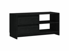 Vidaxl meuble tv noir 80x31x39 cm bois de pin massif