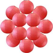 12x Lanterne Papier 30 cm Rouge - Suspension Boule Papier 30 cm (12'') type Lanterne Japonaise pour Decoration Mariage - 12 pièces - Le must de la