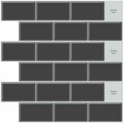 1Pièce,Carrelage Adhesif Mural Salle de Bain,Crédence adhesive pour Cuisine,version plus adhésive,plus épaisse,30x30x0.25cm,noir, - grey - Ahlsen