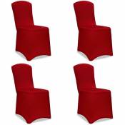 4x Housses de chaise élégantes Couvre-chaises Revêtement Siège Événement Fête Rouge bordeaux