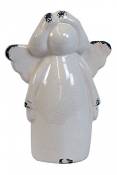 Abigale ange debout : 29 cm-blanc en céramique style