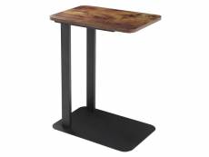 ACAZA table d'appoint de style industriel, petite desserte bout de canapé, métal, rétro, brun / noir
