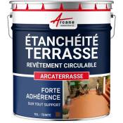 Arcane Industries - tanchéité Terrasse : Peinture Sol Extérieur arcaterrasse Produit Imperméable - 10 l Taupe Taupe