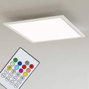 Briloner Leuchten Panneau LED dimmable encastrable en blanc – Change de couleur et de température de couleur – Contrôlable par télécommande, app smart