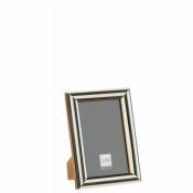 Cadre photo 10x15cm en bois noir et blanc 13x18cm - Mix