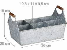 Caisse en zinc avec 6 compartiments boîte à outils
