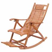 Chaise berçante réglable en bambou Chaise longue