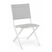 Chaise d'extérieur en aluminium Blanc Gris elin 47x57x