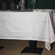 Chemin de table à motifs festifs - Blanc - 50 x 150 cm