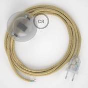 Cordon pour lampadaire, câble RN06 Jute 3 m. Choisissez la Couleur de la fiche et de l'interrupteur! - Transparent