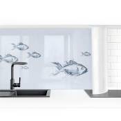 Crédence adhésive - Liquid Silver Fish i Dimension