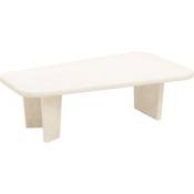 Decowood - Table basse en microciment avec trois pieds de teinte blanc cassé de 100cm - white