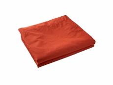 Drap plat 100% percale de coton lavé 80 fils taille 240 x 300 cm couleur orange PD10984-orange-240