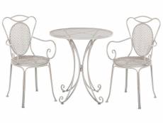 Ensemble de terrasse bistrot table et 2 chaises grises
