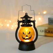 Ensoleille - Lumières d'Halloween, lanterne à huile citrouille-lanterne, lanterne électronique portable à led, décoration d'Halloween pour la maison,