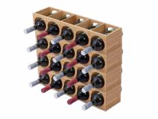 Étagère à vin hwc-b89, porte-bouteilles, bambou, 53x14x13cm - 4 pièces