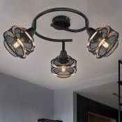 Etc-shop - vintage spot plafond cocarde salon treillis lampe noir-or orientable