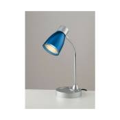 Fan Europe - Lampe de table Arkimede Bleu chromé 36 Cm - Bleu