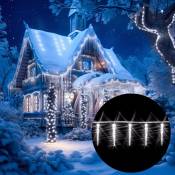 Guirlande lumineuse led avec stalactites Intérieur extérieur Décoration de Noël 80 Stalactites led Blanc chaud