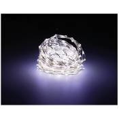 Guirlande micro led extra dense clignotant lumiere froide 14m 567 led cable argent.