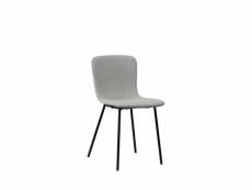 Halden - lot de 2 chaises en tissu et métal - couleur - gris clair