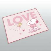 Herding - Tapis - Snoopy -Love - Rose - 100 cm x 120