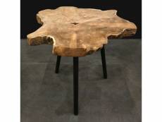 H&s collection table d'appoint bois de racine de teck