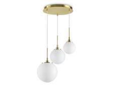 Ideal lux grape - intérieur globe cluster plafonnier 3 lumières blanc, g9
